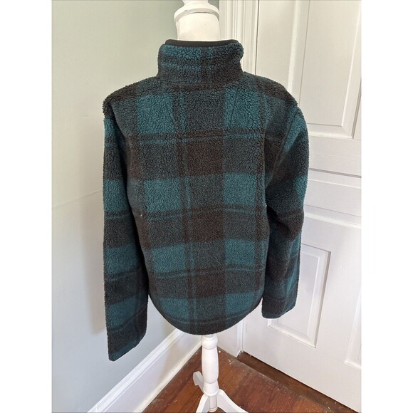 NWT Carhartt Quarter-Zip Sherpa Pullover Sweatshirt Men’s Small Green Black - Picture 3 of 4